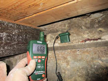 Measuring moisture in sub floor